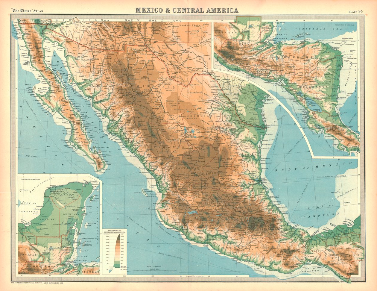 Karte von Mexiko und Mittelamerika von Unbekannt