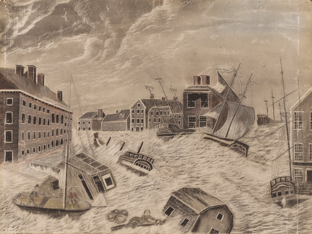 Marktplatz, Providence, Rhode Island, während des großen Septembersturms, 1815 von Unbekannt