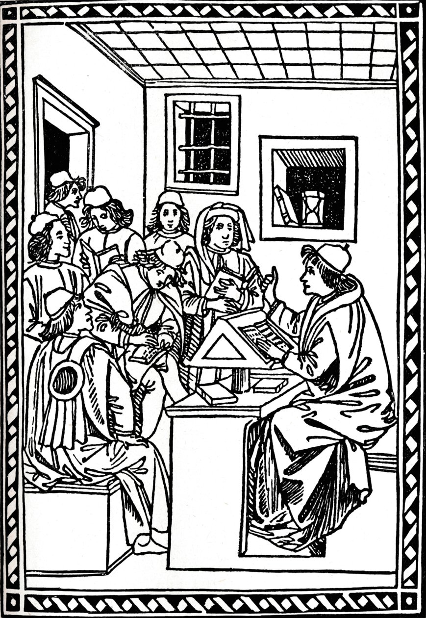 Meister mit seinen Schülern. Christoforo Landino, 1492, 1917 von Unbekannt