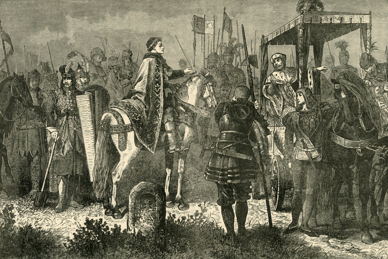 Matthias Corvinus und George Podiebrad im Lager vor Spielberg, 1890 von Unbekannt