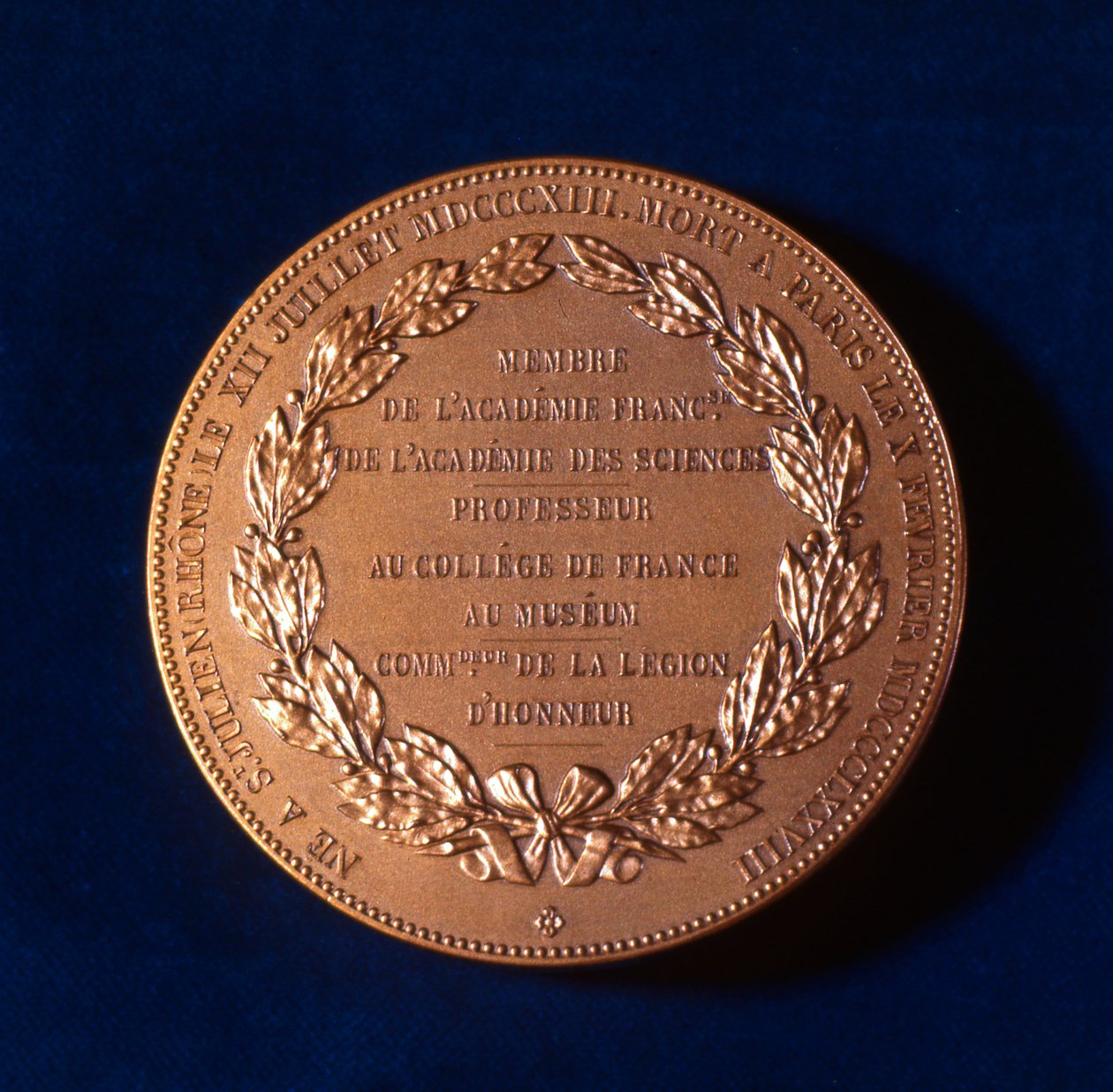 Medaille zur Erinnerung an Claude Bernard, französischer Physiologe, 19. Jahrhundert von Unbekannt