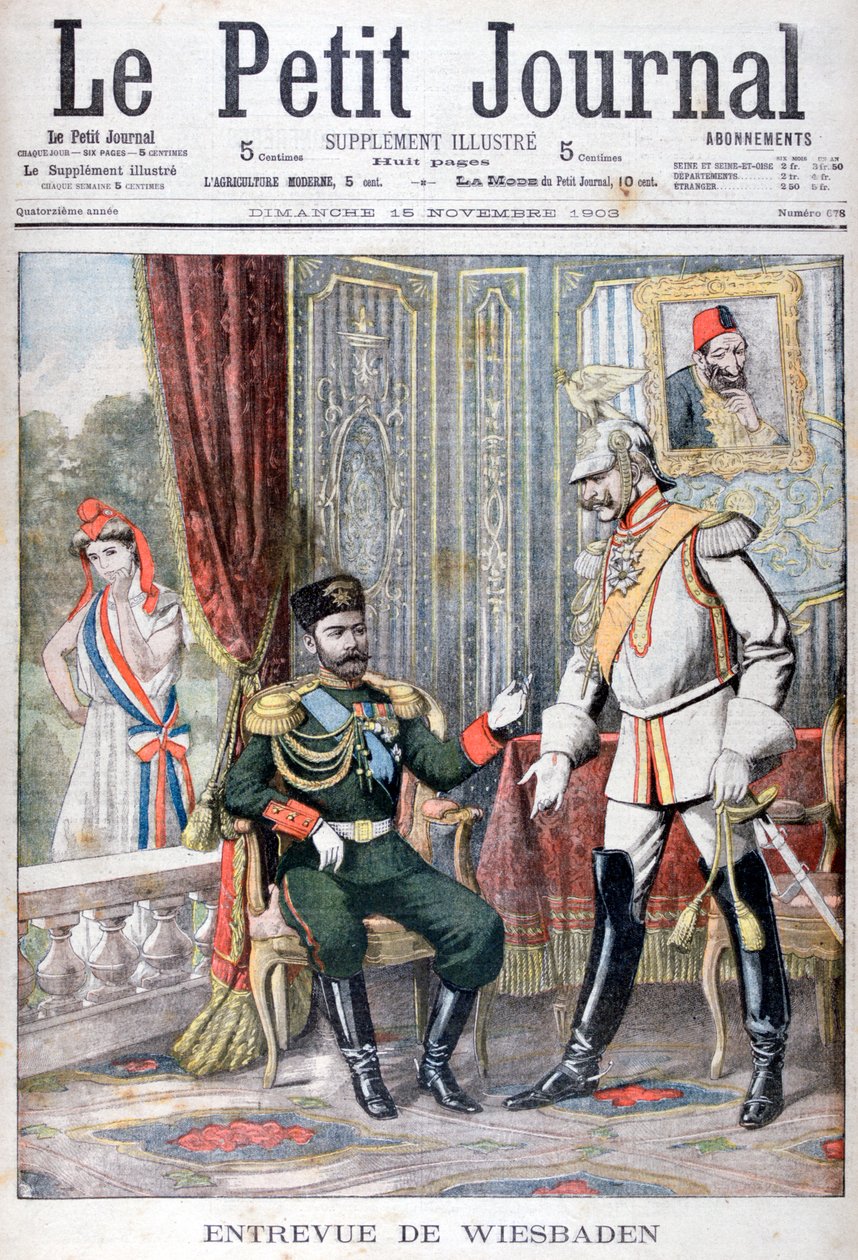 Treffen zwischen Zar Nikolaus II. und Kaiser Wilhelm II., Wiesbaden, Deutschland, 1903 von Unbekannt