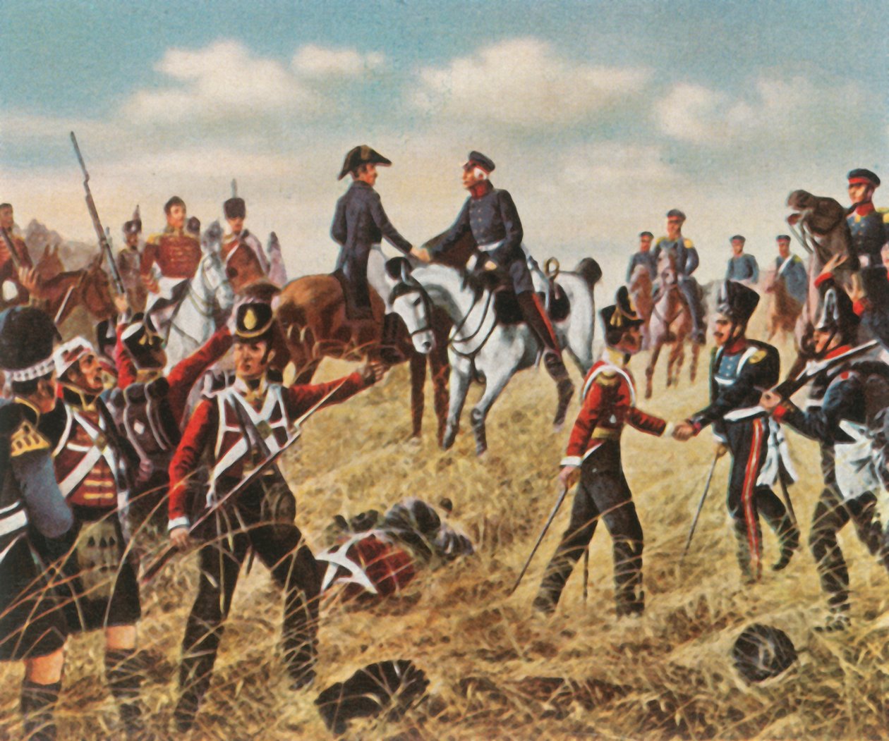 Treffen von Wellington und Blücher bei Waterloo von Unbekannt