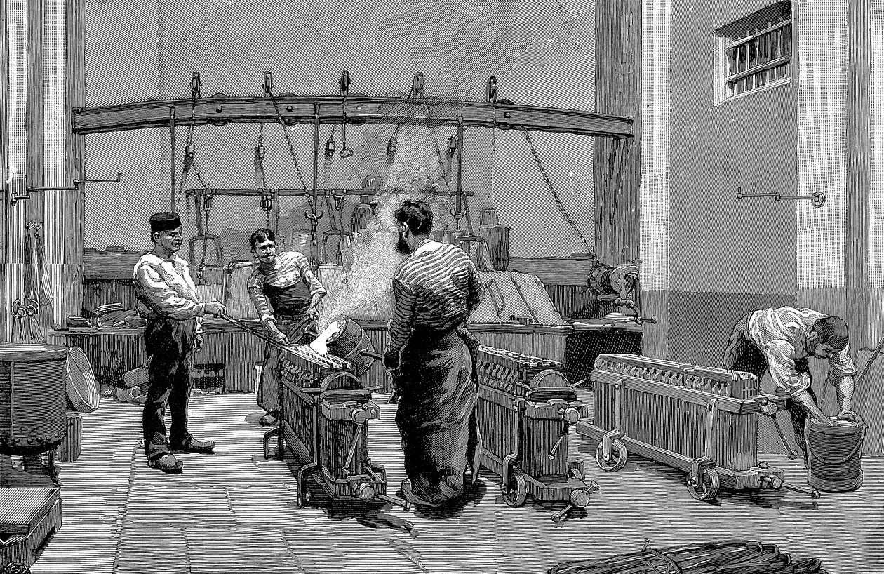 Schmelzhaus in der Pariser Münze, 1892 von Unbekannt