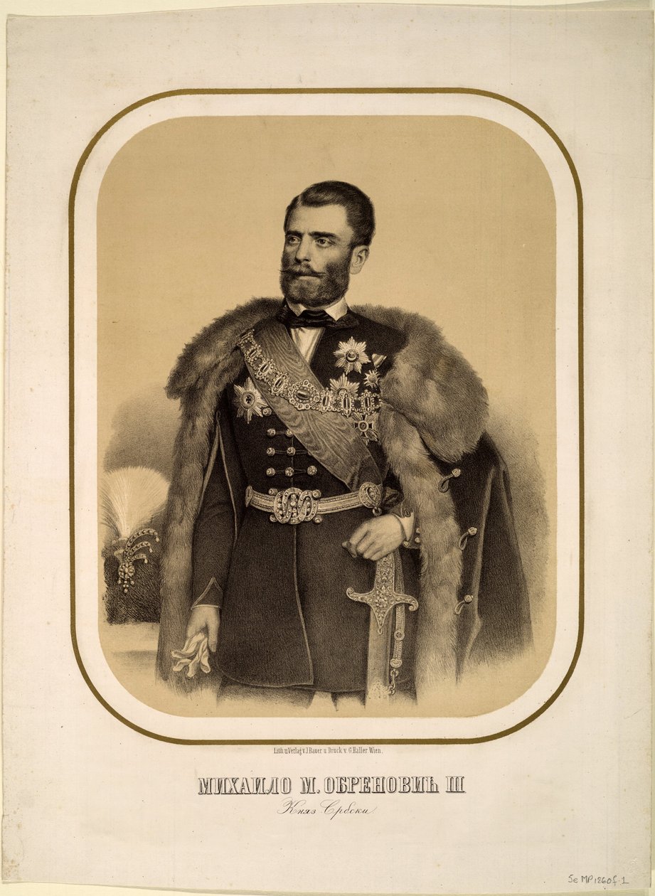 Mihailo Obrenovic III 1823-1868, Prinz von Serbien, ca. 1860 von Unbekannt