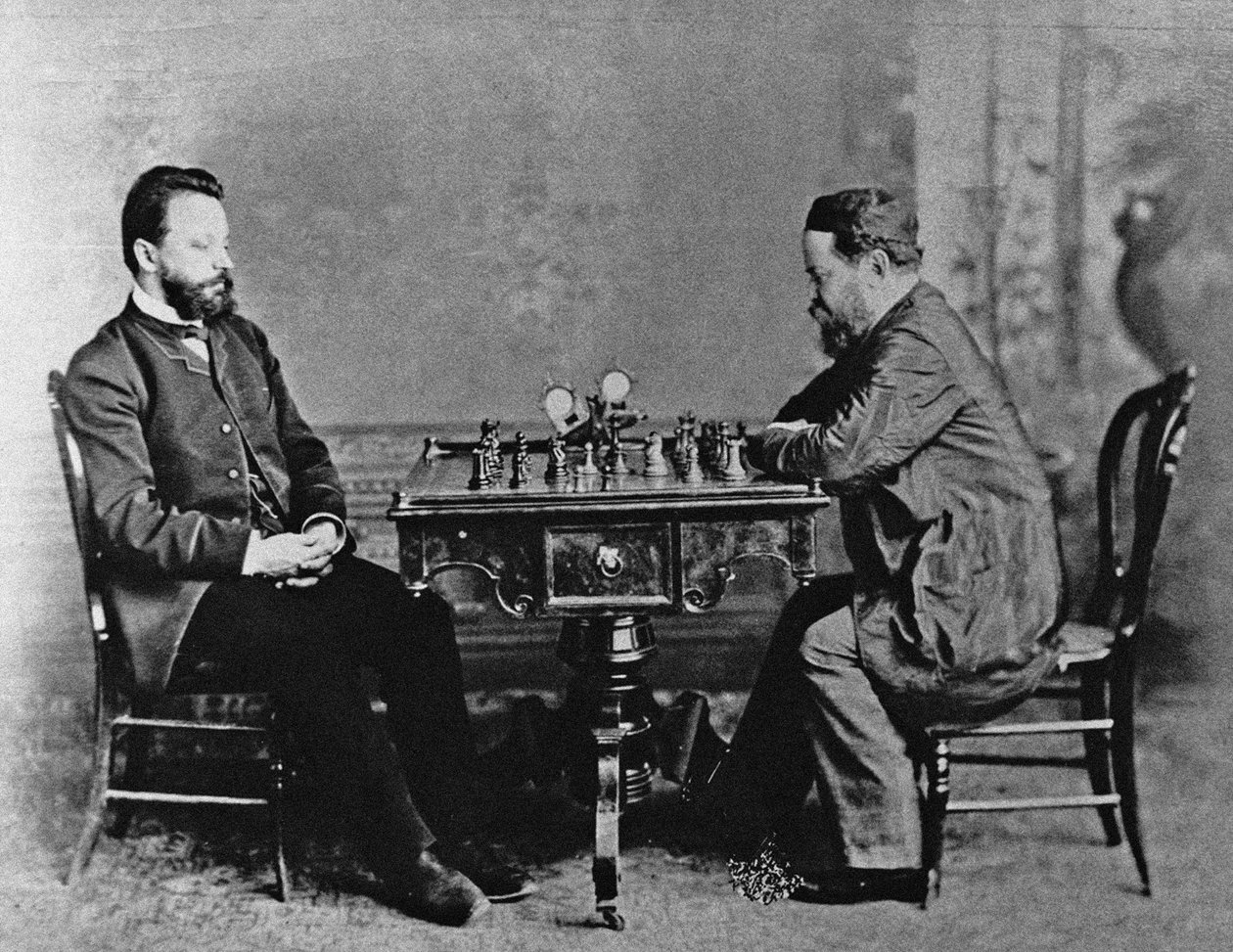 Mikhail Chigorin und William Steinitz in Havanna, 1880 von Unbekannt