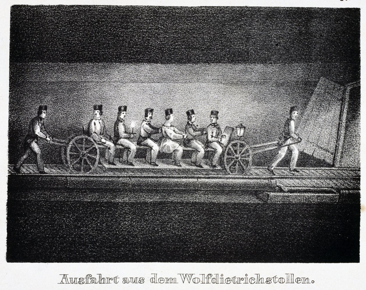 Salzmine: Transport im Wolfdietrich-Tunnel, Durrnberg, Österreich von Unbekannt