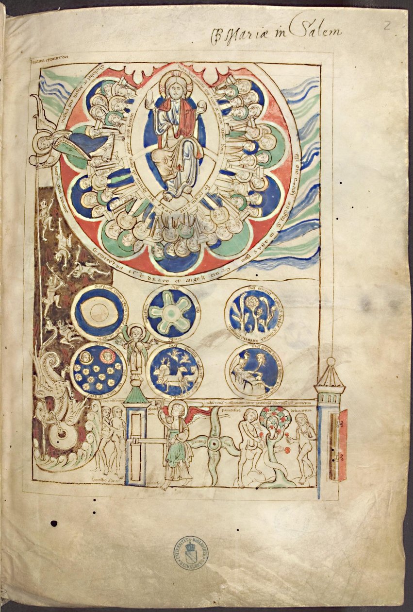 Miniatur Initium creaturae dei aus Liber Scivias von Hildegard von Bingen von Unbekannt