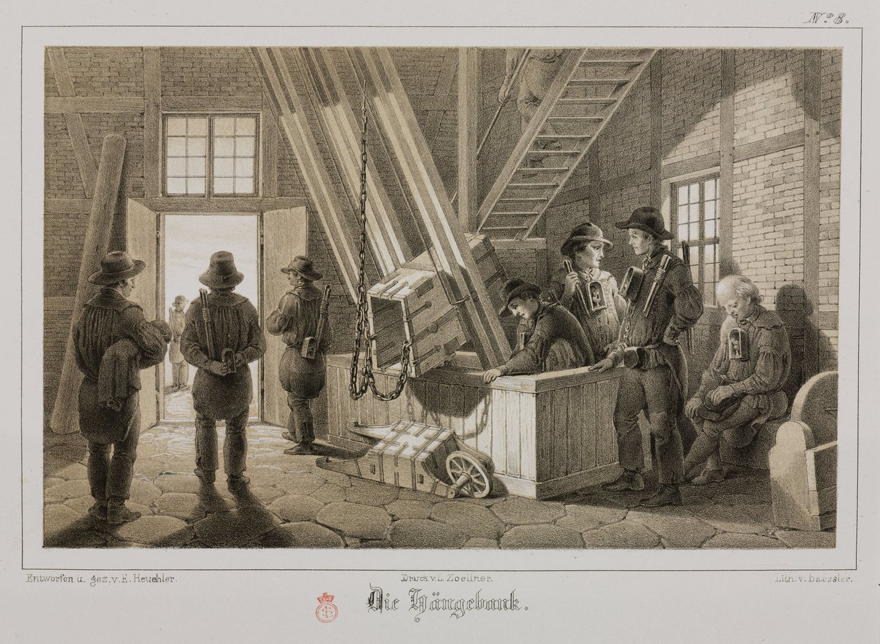Bergbau, Metallerz Grubenkopf einer Mine, Deutschland, ca. 1851 von Unbekannt