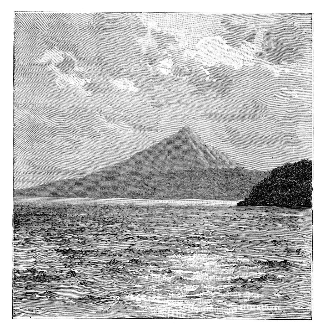 Mombacho-Vulkan und die Ufer des Nicaraguasees, ca. 1890 von Unbekannt