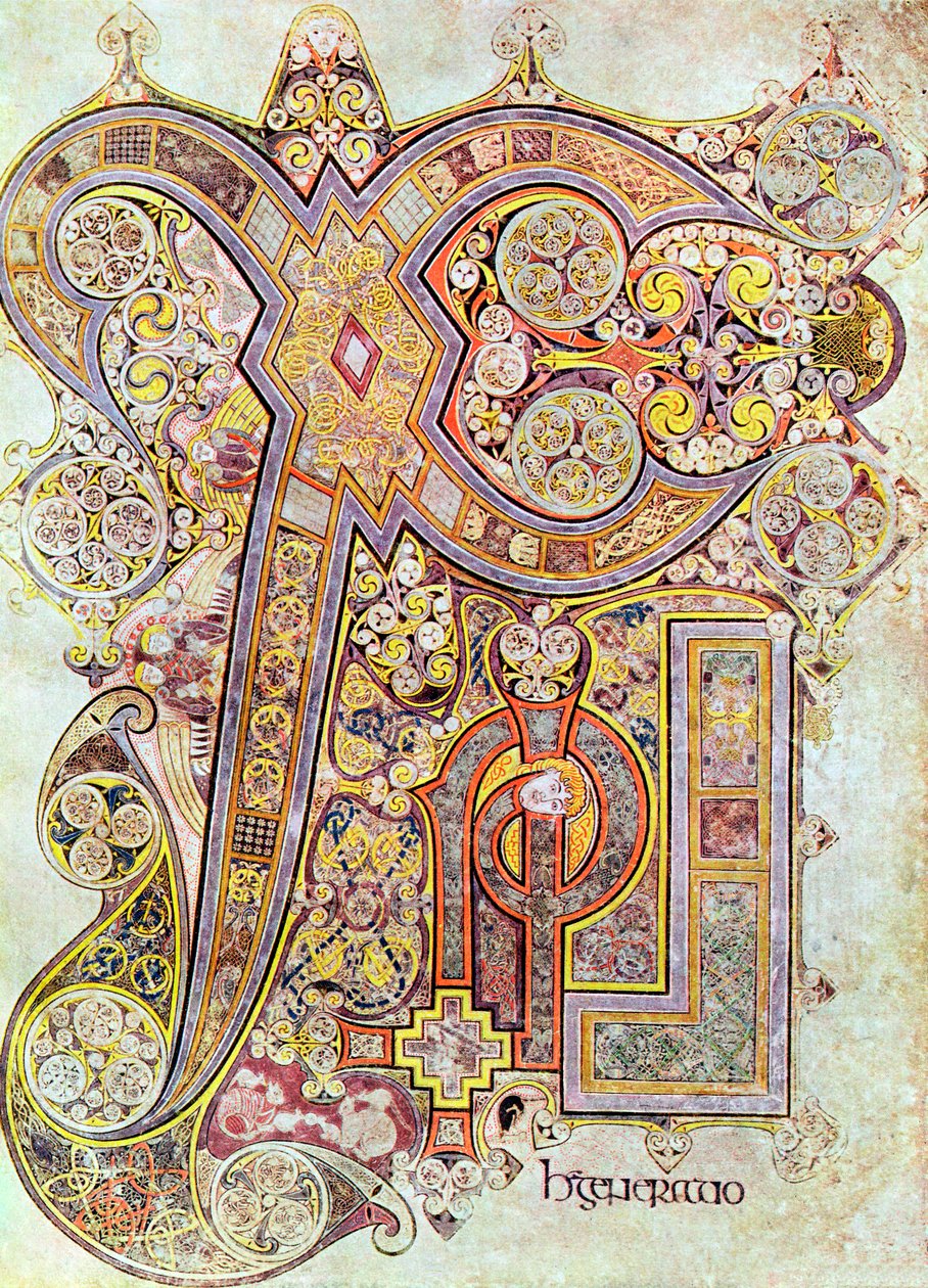 Monogrammseite aus dem Buch von Kells Christi Auteum Generatio von Unbekannt