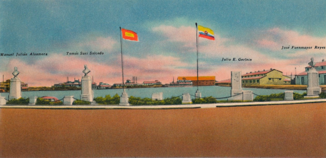 Denkmal errichtet von der Gesellschaft für öffentliche Verbesserungen, Bocas de Ceniza, ca. 1940er von Unbekannt