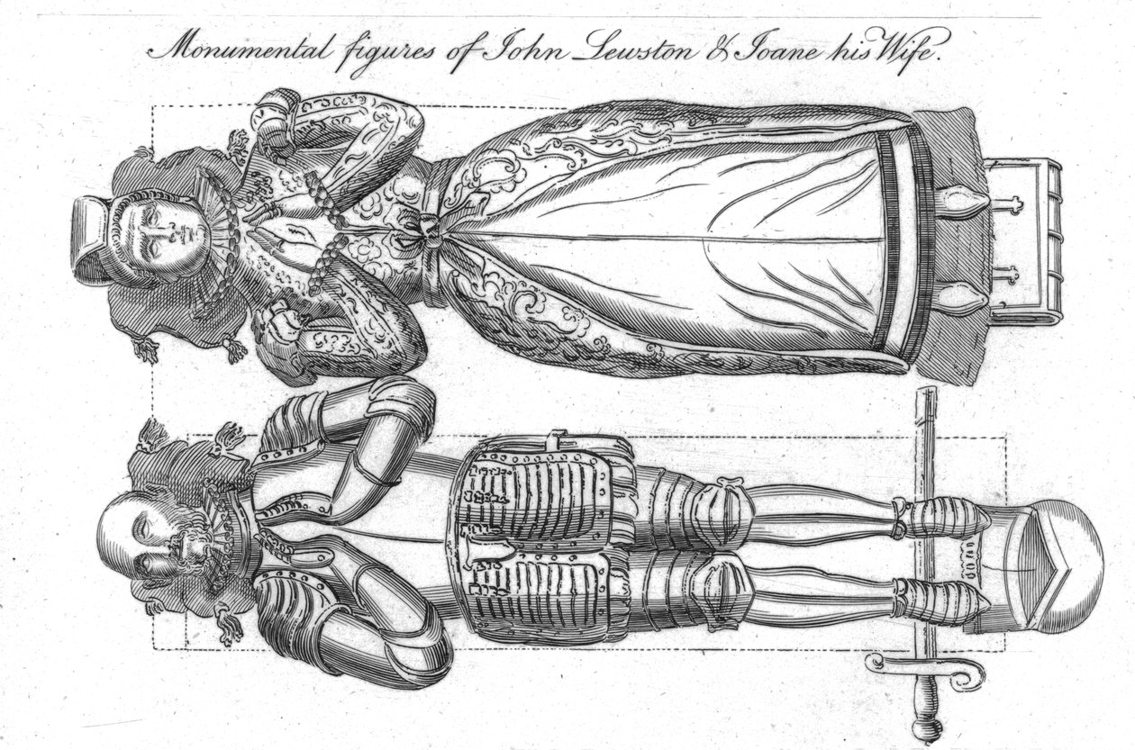 Monumentale Figuren von John Lewston und seiner Frau Joane von Unbekannt