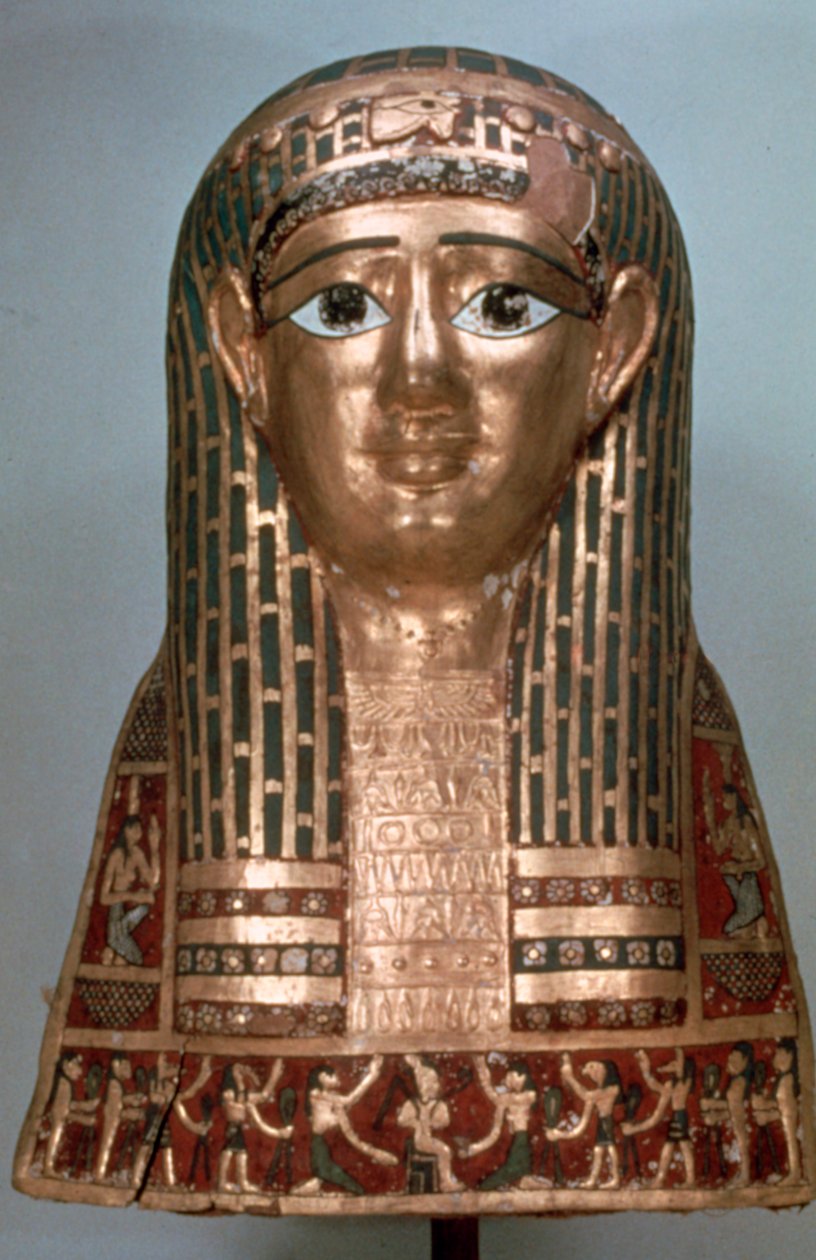 Mumienmaske einer Dame, Spätzeit, 1085-332 v. Chr. von Unbekannt