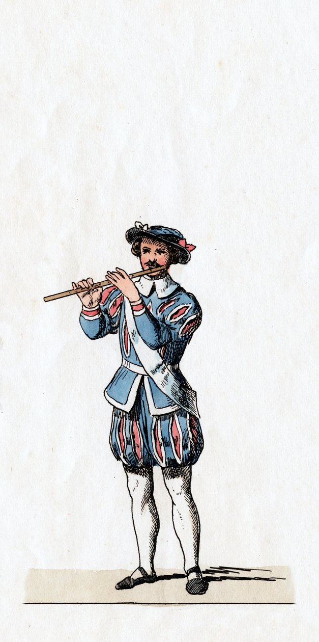 Musiker, Kostümentwurf für Shakespeares Stück, Heinrich VIII., 19. Jahrhundert von Unbekannt