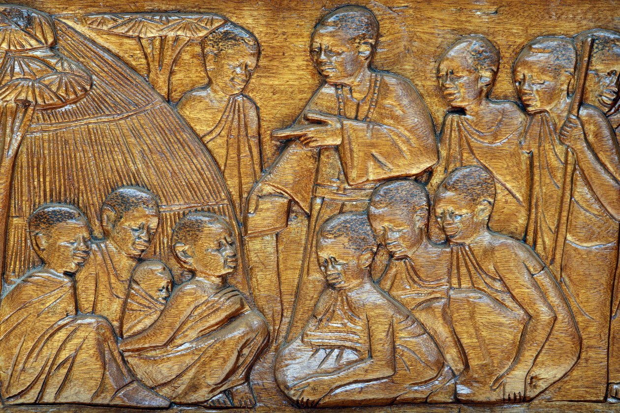 Namugongo katholisches Märtyrerschrein, Kampala. Kirchenrelief an der Tür, 20160217, Kampala, Uganda von Unbekannt