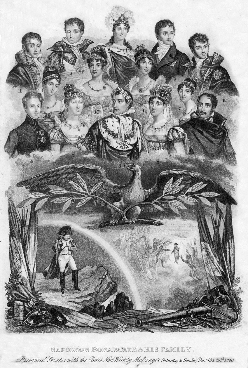 Napoleon Bonaparte und seine Familie, 1840 von Unbekannt