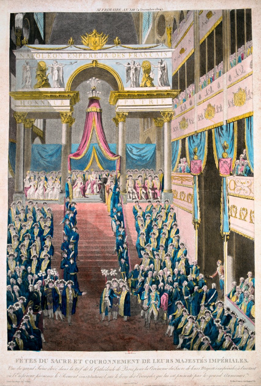 Napoleon Bonaparte wird zum Kaiser Napoleon I. gekrönt, 2. Dezember 1804, 19. Jahrhundert von Unbekannt