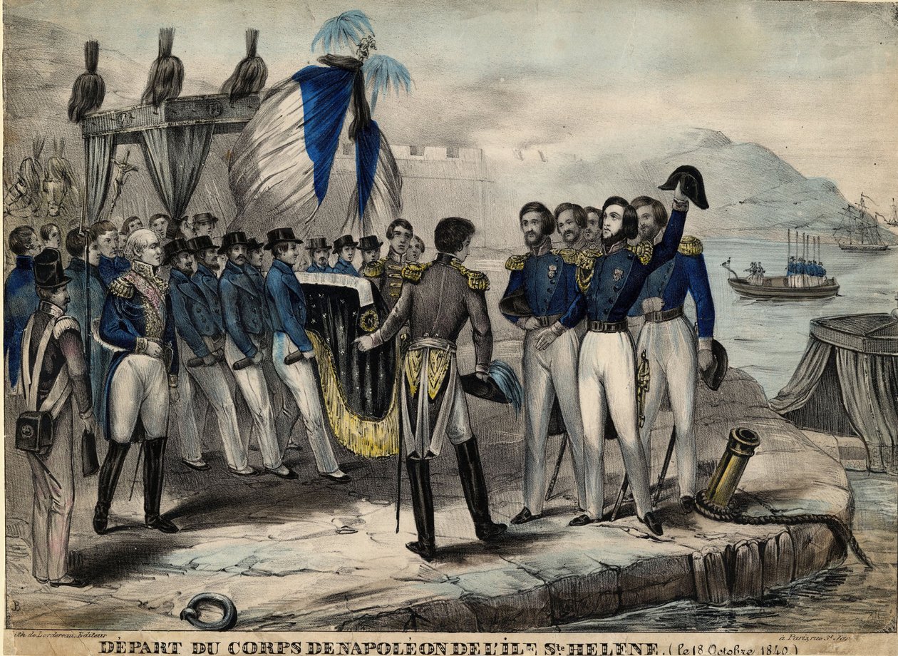 Napoleons Gefolge vor der Abreise nach St. Helena, ca. 1840 von Unbekannt