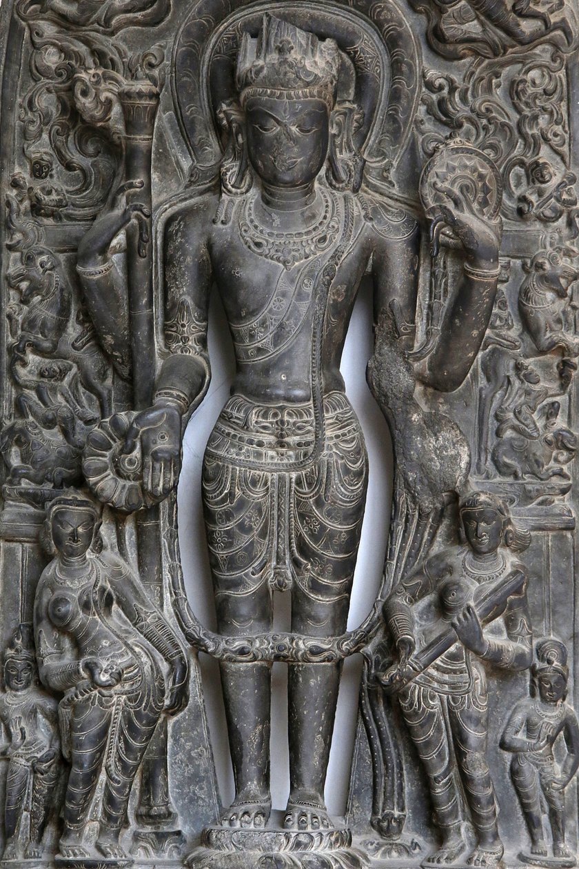 Nationalmuseum von Indien, Delhi. Vishnu. Pala, 9.-10. Jahrhundert n. Chr. Ostindien. Stein. (Detail) von Unbekannt