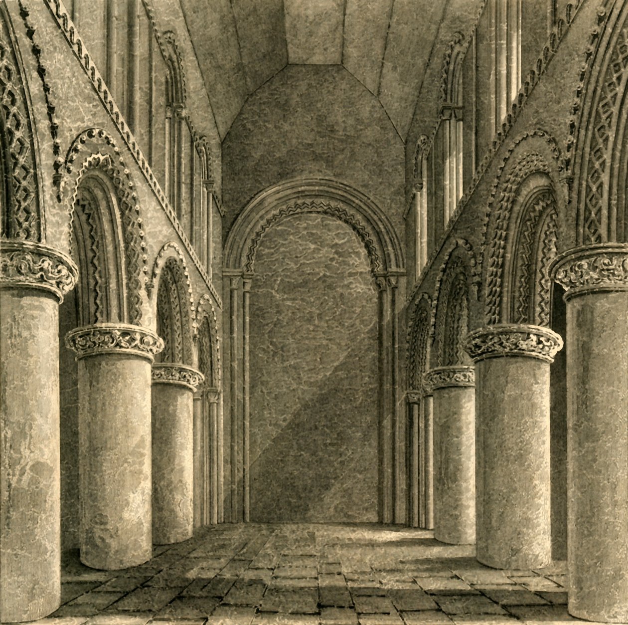 Schiff der Steyning Kirche, 1835 von Unbekannt