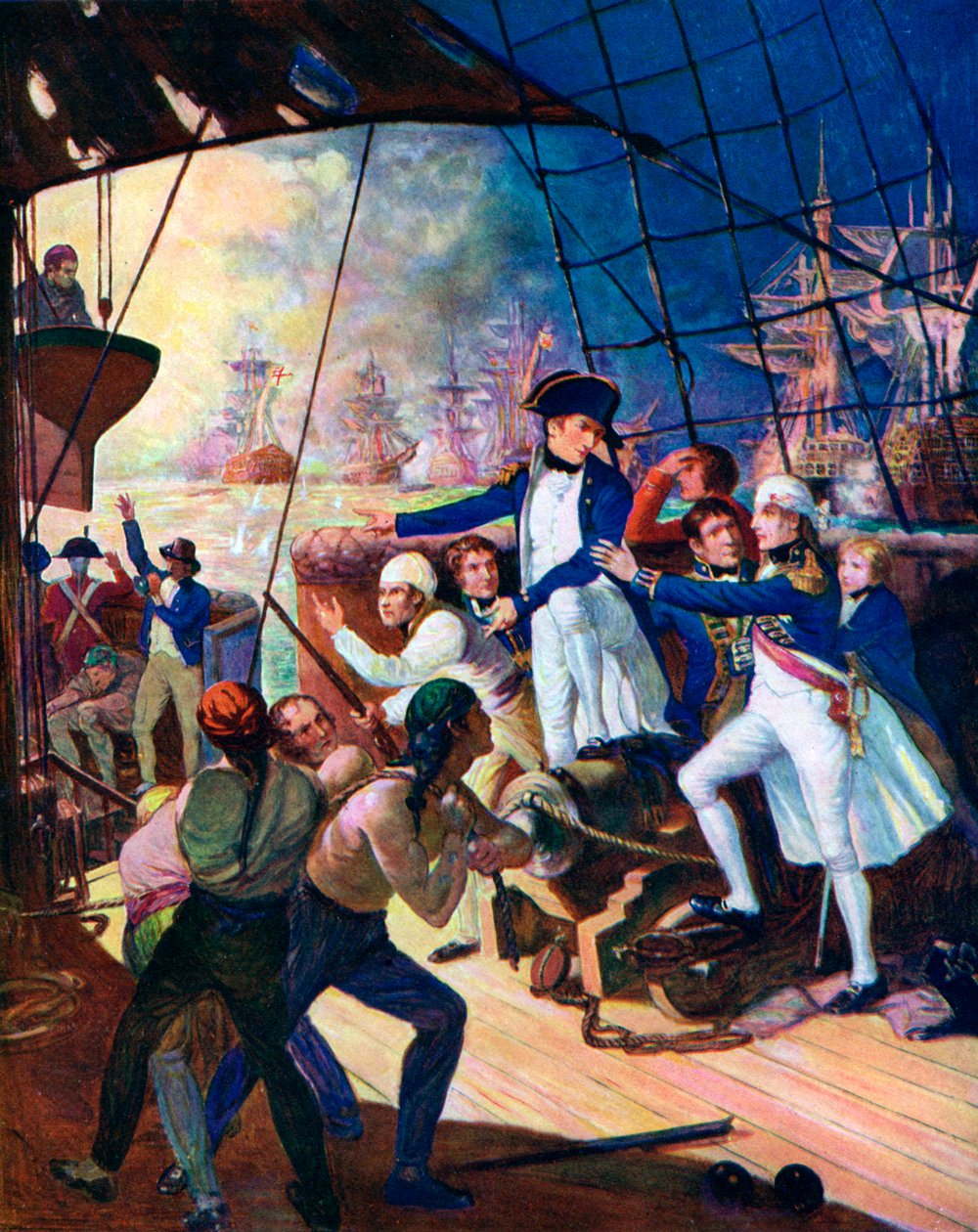 Nelson in der Schlacht am Nil, 1798, ca. 1920 von Unbekannt