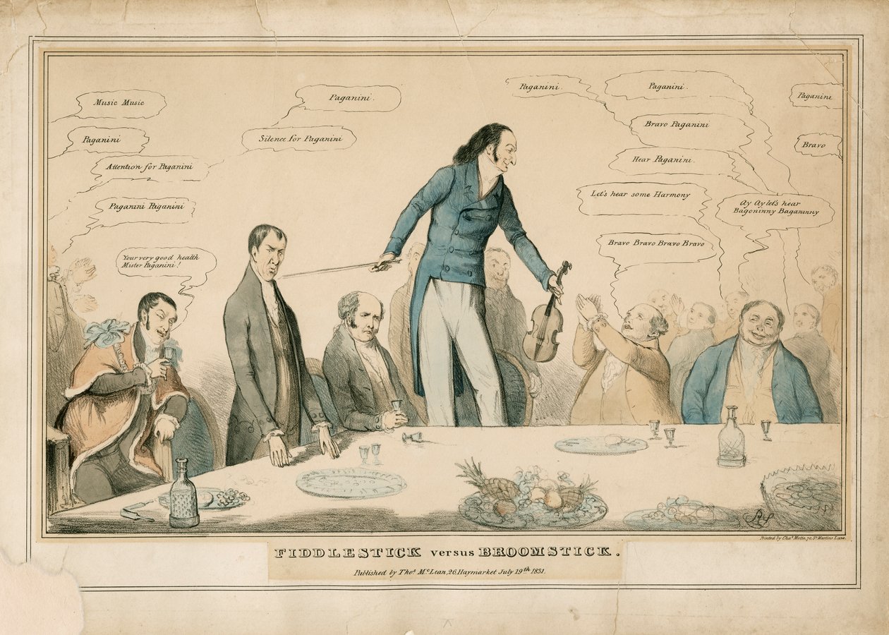 Niccolò Paganini - Karikatur von Unbekannt