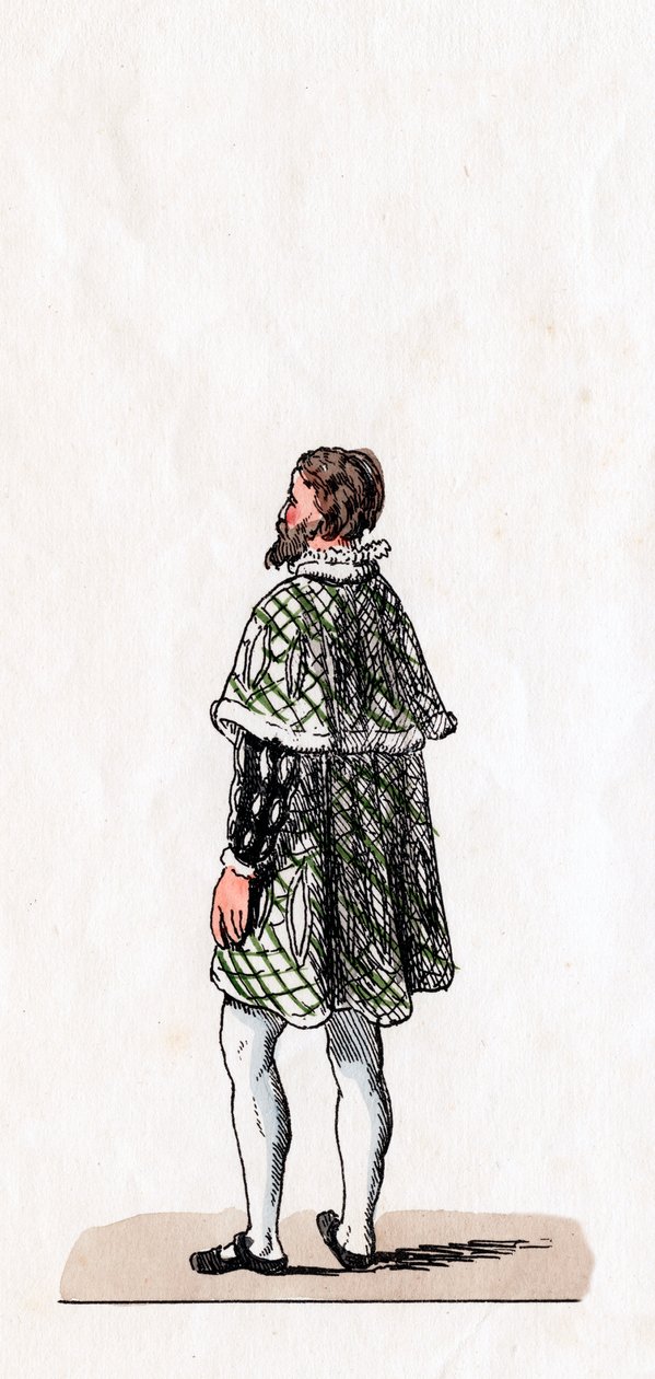 Edelmann, Kostümentwurf für Shakespeares Stück, Heinrich VIII., 19. Jahrhundert von Unbekannt