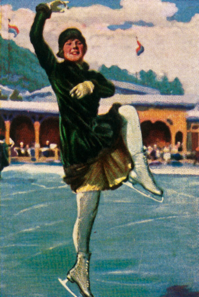 Norwegische Eiskunstläuferin und Filmstar Sonja Henie, 1928 von Unbekannt