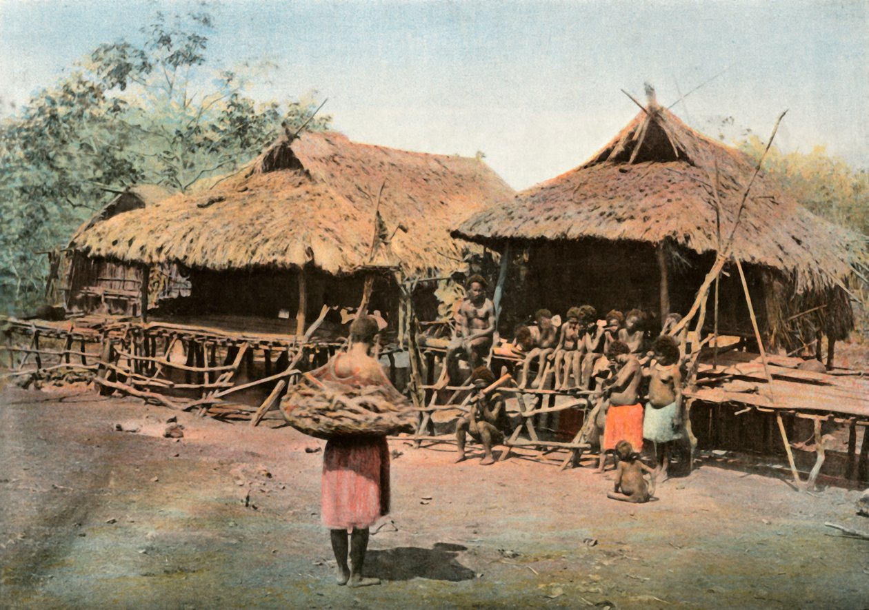 Neuguinea. Karapuna. Eingeborenendorf von Unbekannt