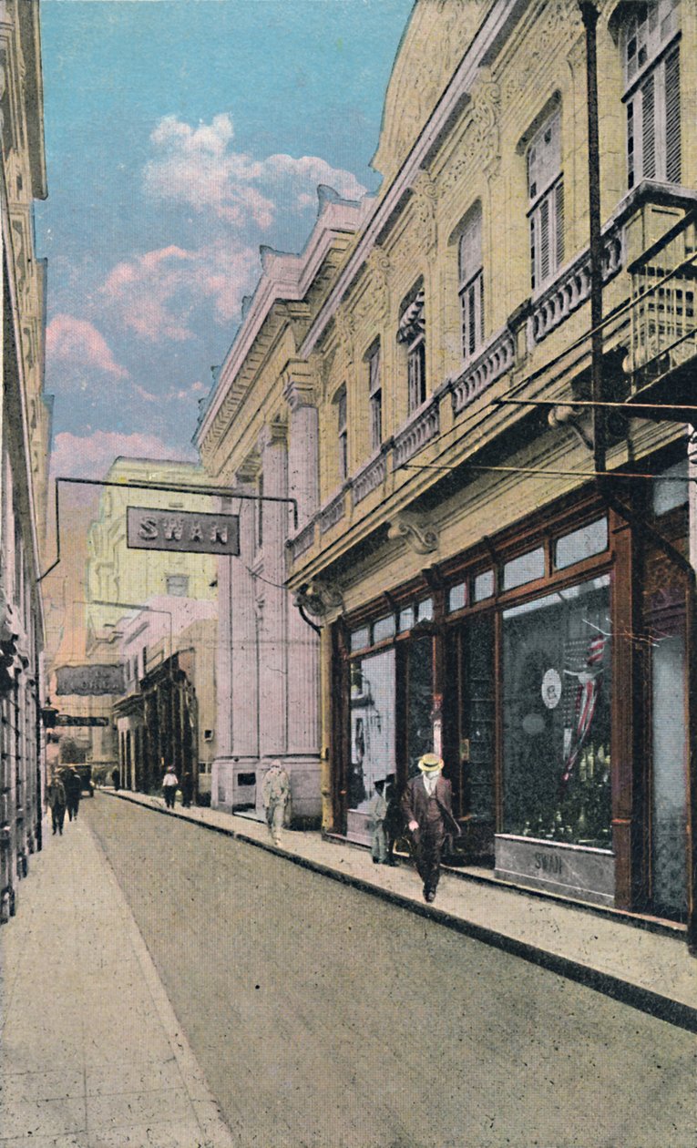 Obispo-Straße, Havanna, Kuba, ca. 1910 von Unbekannt