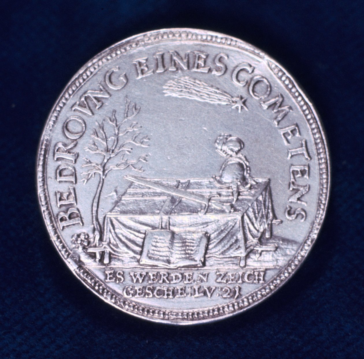 Vorderseite einer Medaille zur Erinnerung an den brillanten Kometen von November 1618 von Unbekannt