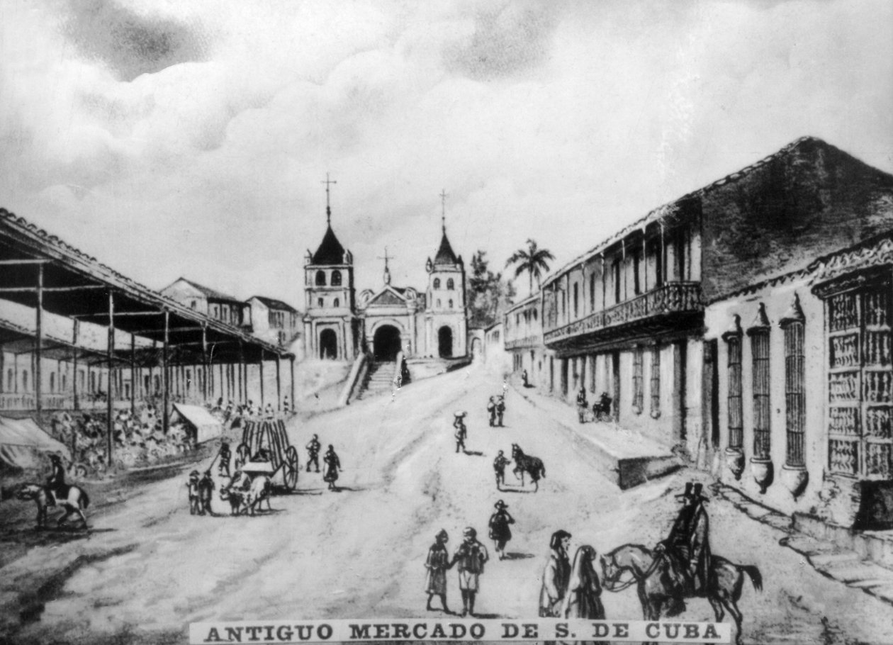 Alter Markt von Santiago de Cuba, 19. Jahrhundert, 1920er Jahre von Unbekannt