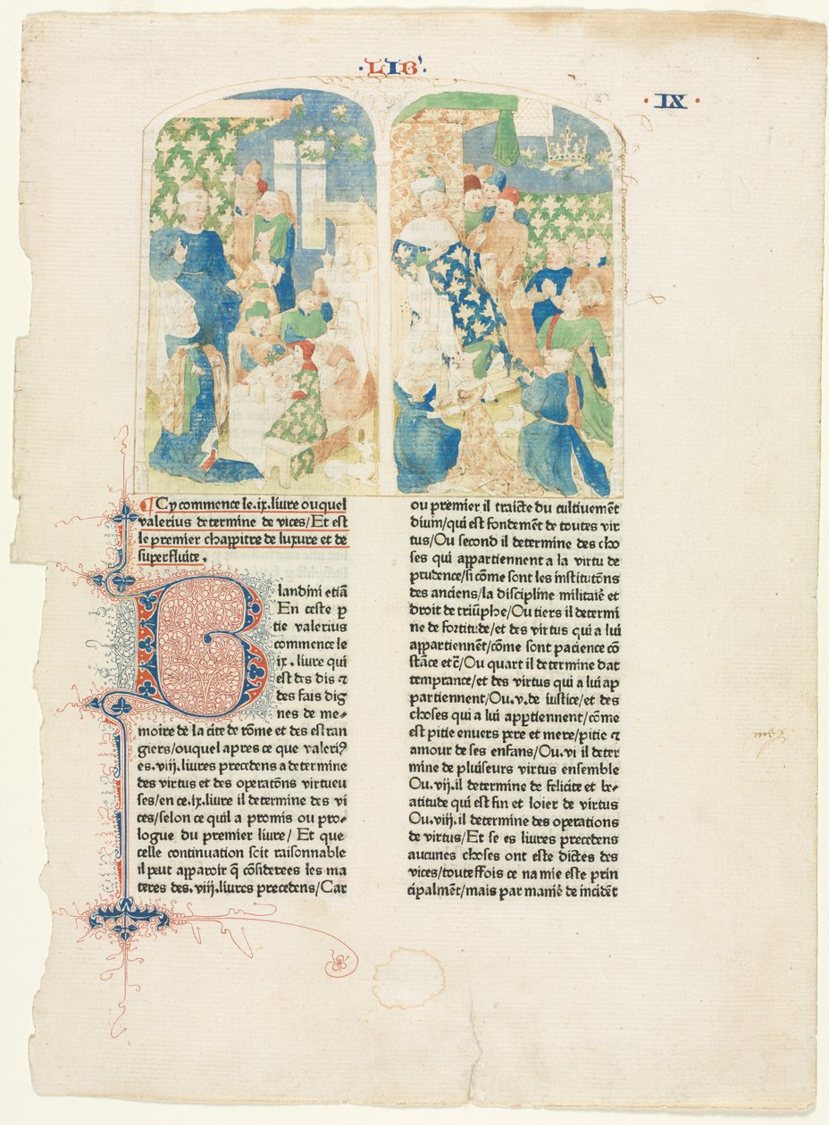 Eröffnungsseite von Buch IX von Valerius Maximus