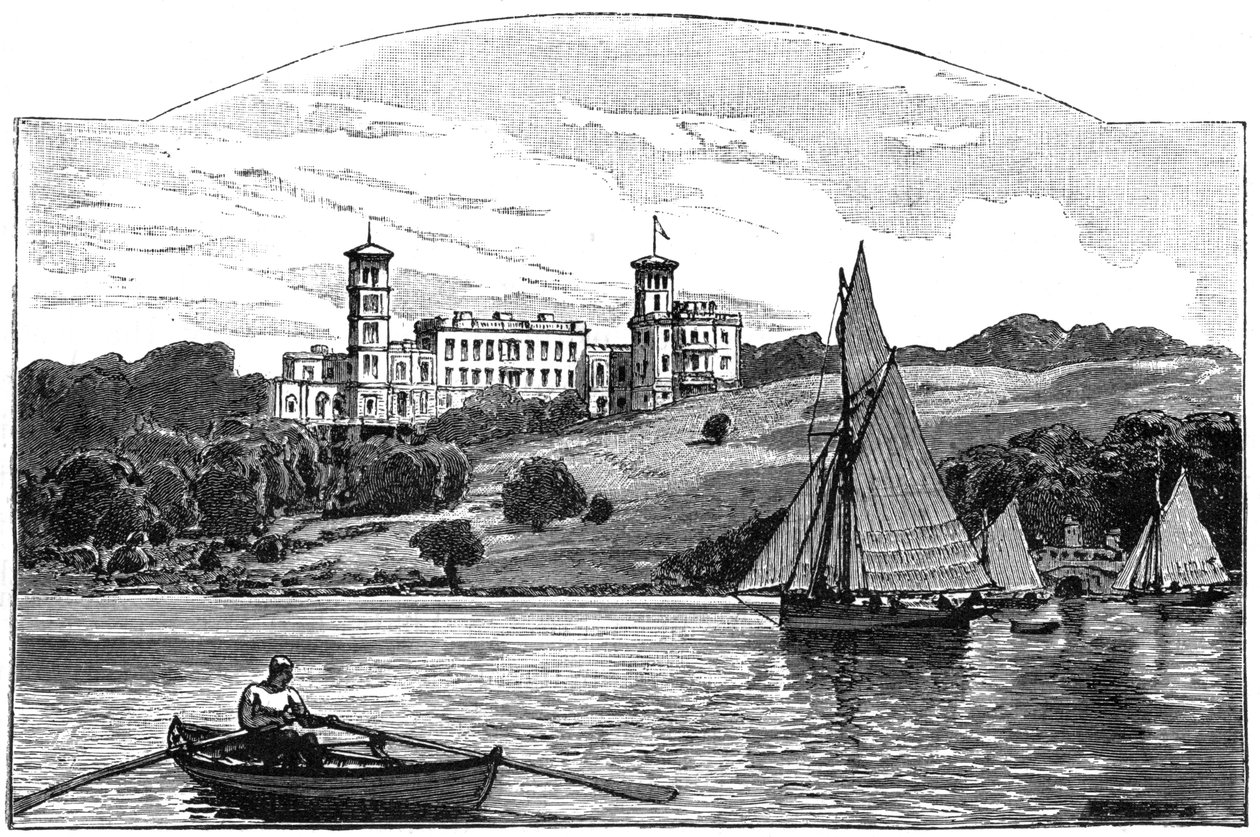 Osborne House vom Solent aus, East Cowes, Isle of Wight, 1900 von Unbekannt