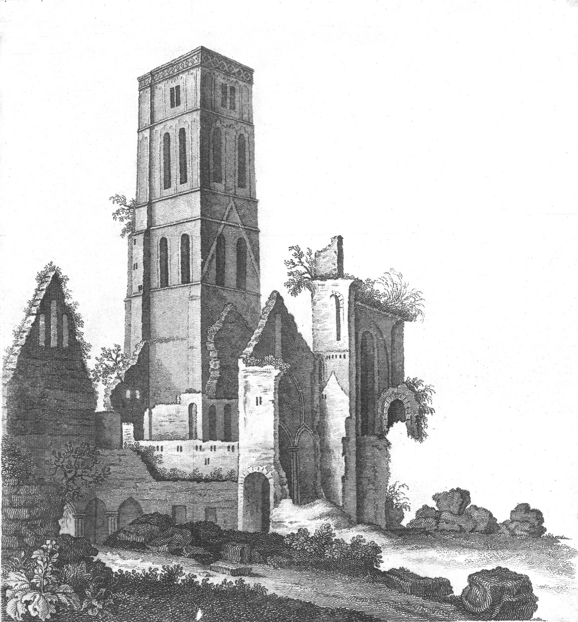 Osney Abbey bei Oxford, spätes 18. - frühes 19. Jahrhundert von Unbekannt