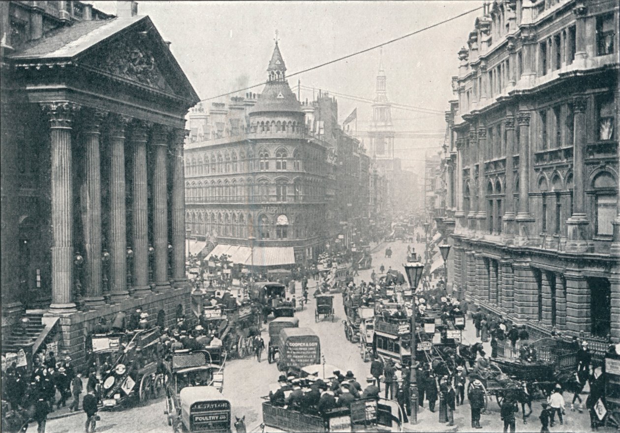 Vor dem Mansion House, City of London, 9 Uhr, ca. 1901 von Unbekannt