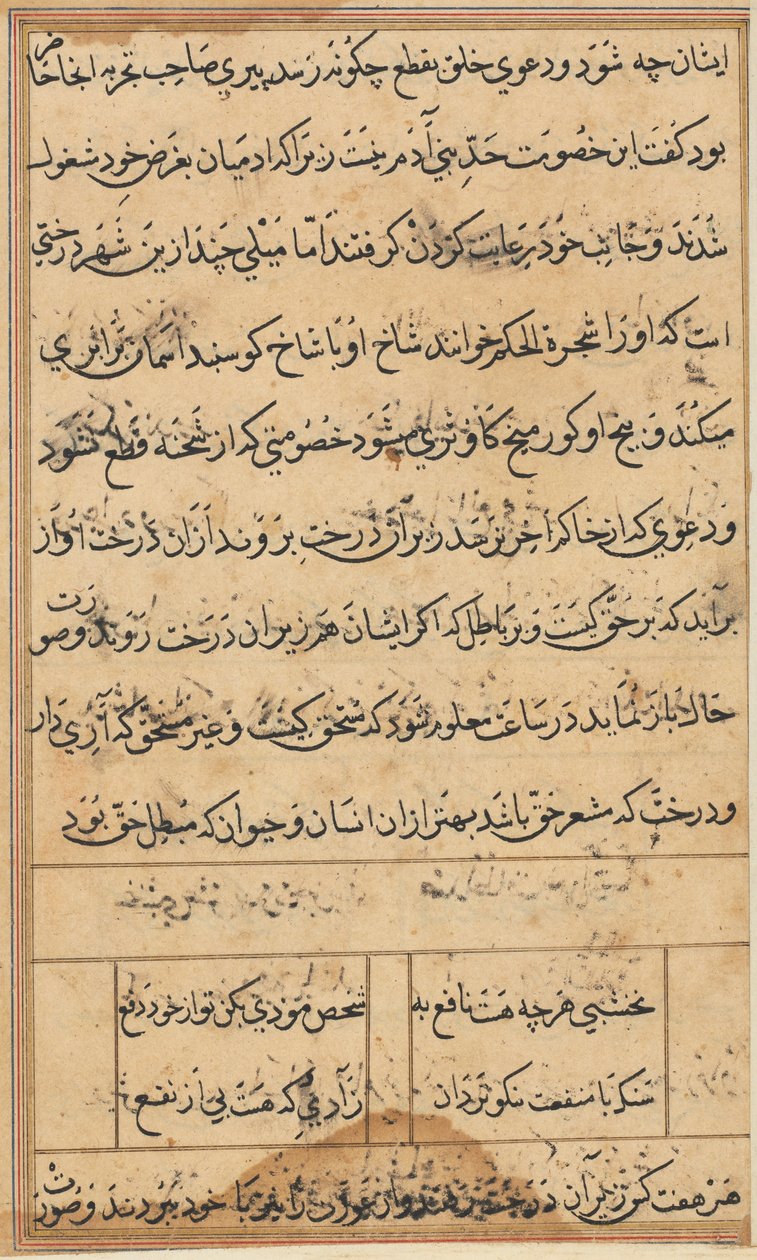 Seite aus Geschichten eines Papageis Tuti-nama: Textseite, ca. 1560 von Unbekannt