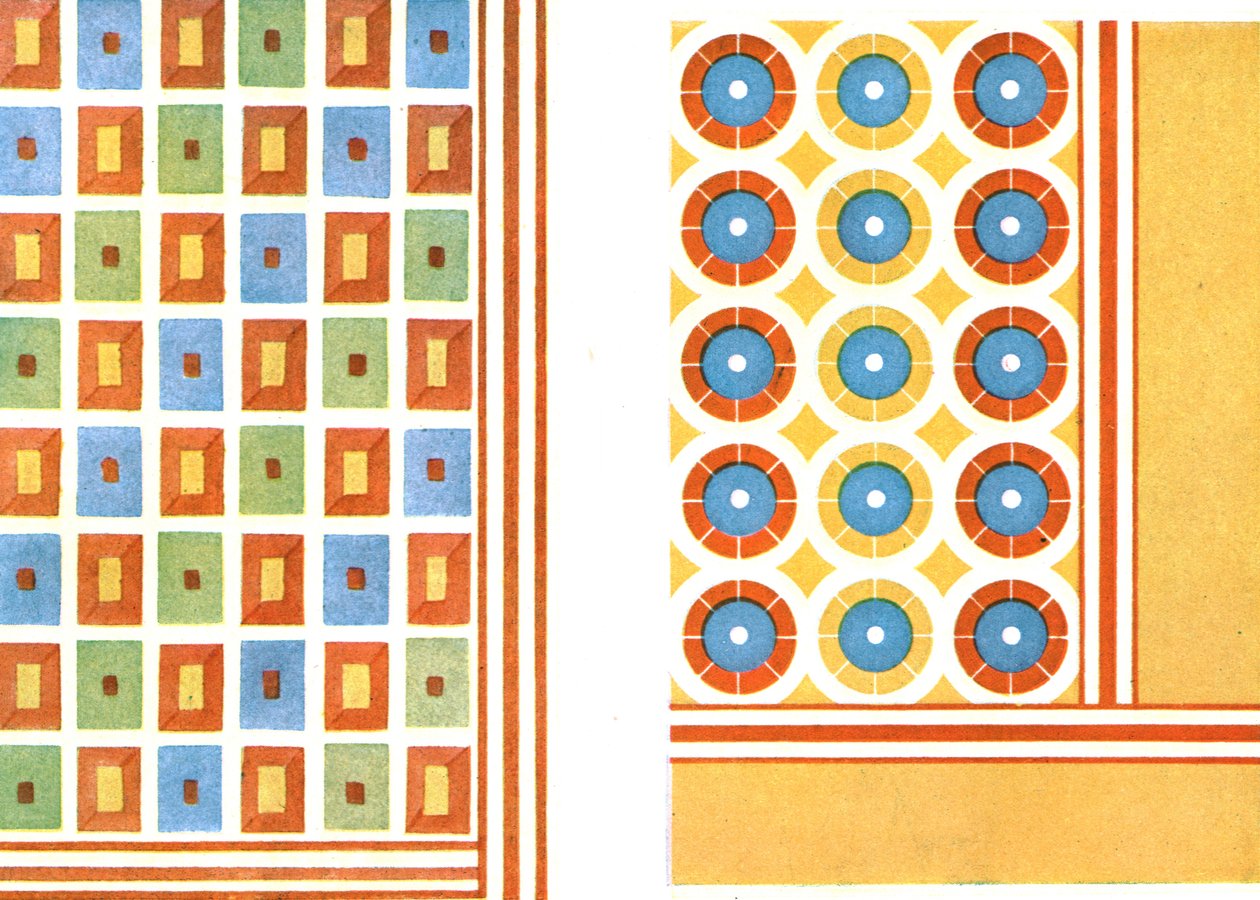 Gemalte Deckenmuster im Grab von Nebamon in Theben, Ägypten, 1928 von Unbekannt