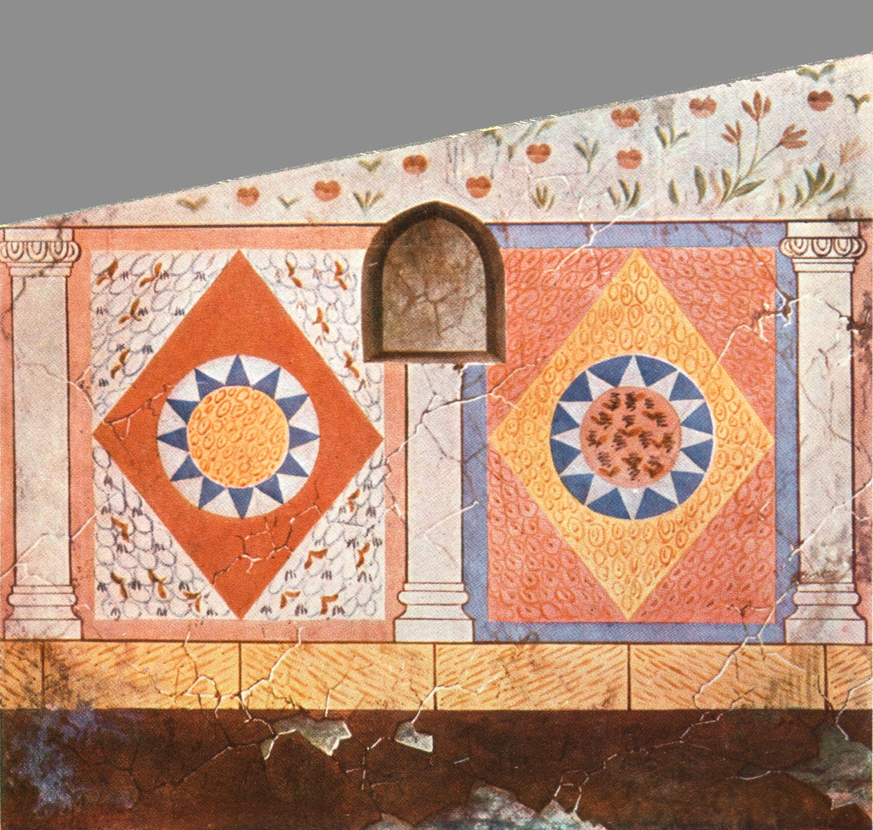 Bemalte Dekoration in der Stasovsky-Krypta, Kimmerischer Bosporus, Kertsch, 1928 von Unbekannt