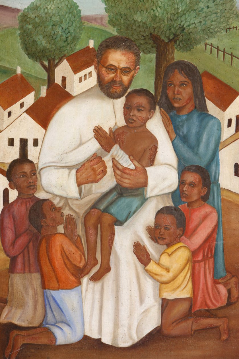 Gemälde eines christlichen Missionars in Haiti, Port-au-Prince, Haiti von Unbekannt