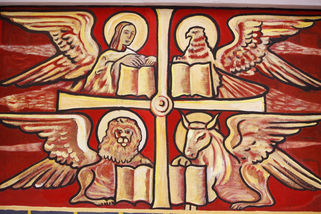 Gemälde in der Kathedrale von Lome: Evangelisten, Lome, Togo von Unbekannt