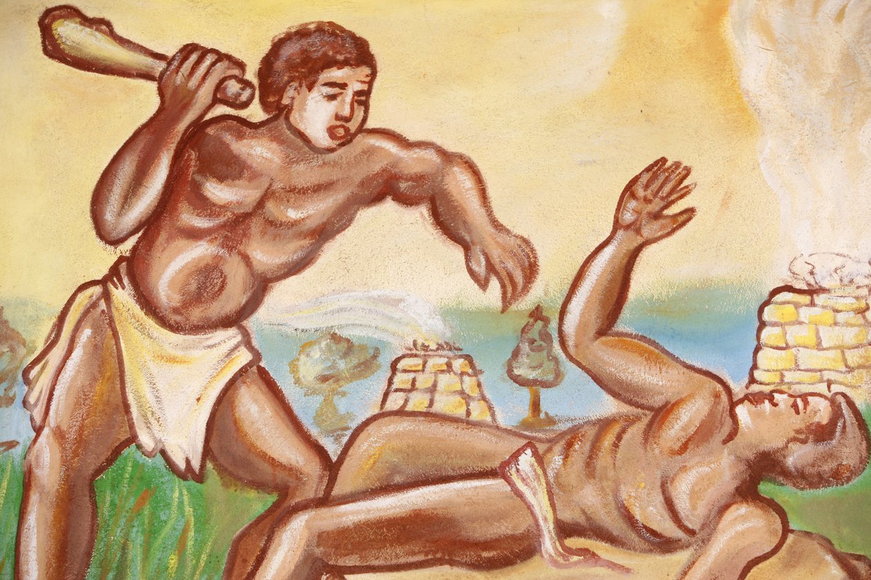 Gemälde in der Kirche Unserer Lieben Frau von Togo: Kain und Abel, Togoville, Togo von Unbekannt