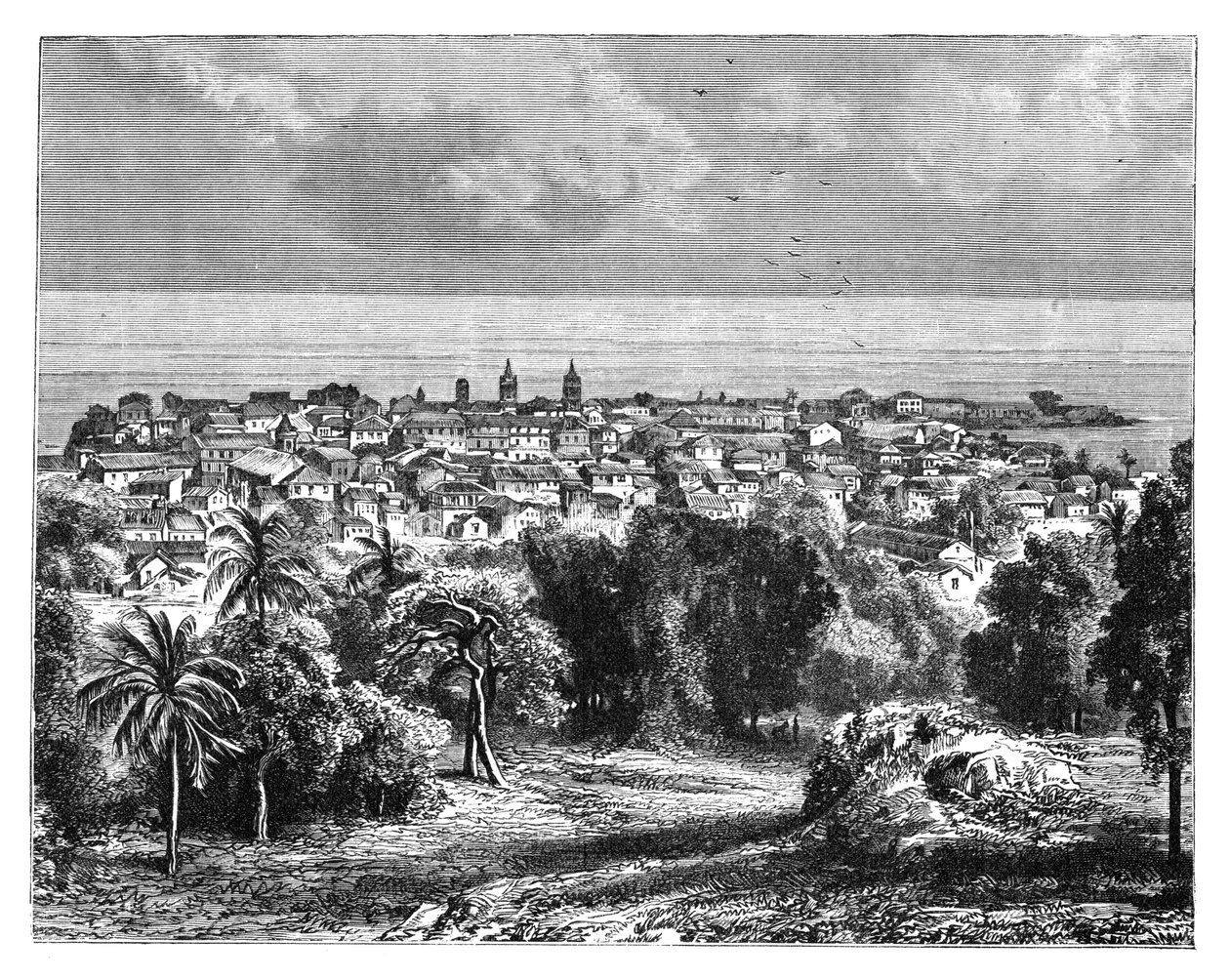 Panama-Stadt vom Ancon-Berg, ca. 1890 von Unbekannt