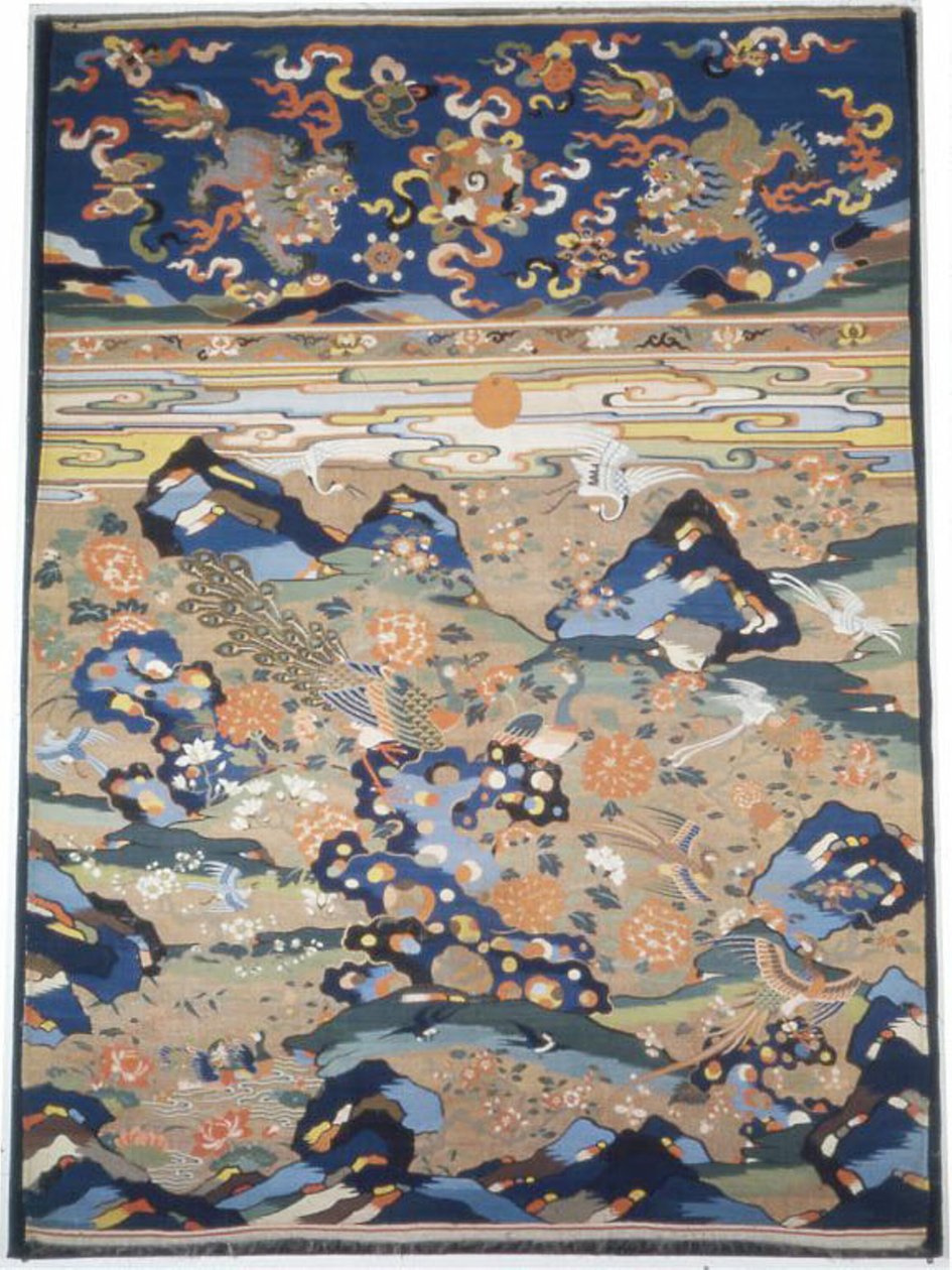 Paneel-Möbelstoff, China, späte Ming-Dynastie 1368-1644, Qing-Dynastie 1644-1911 von Unbekannt