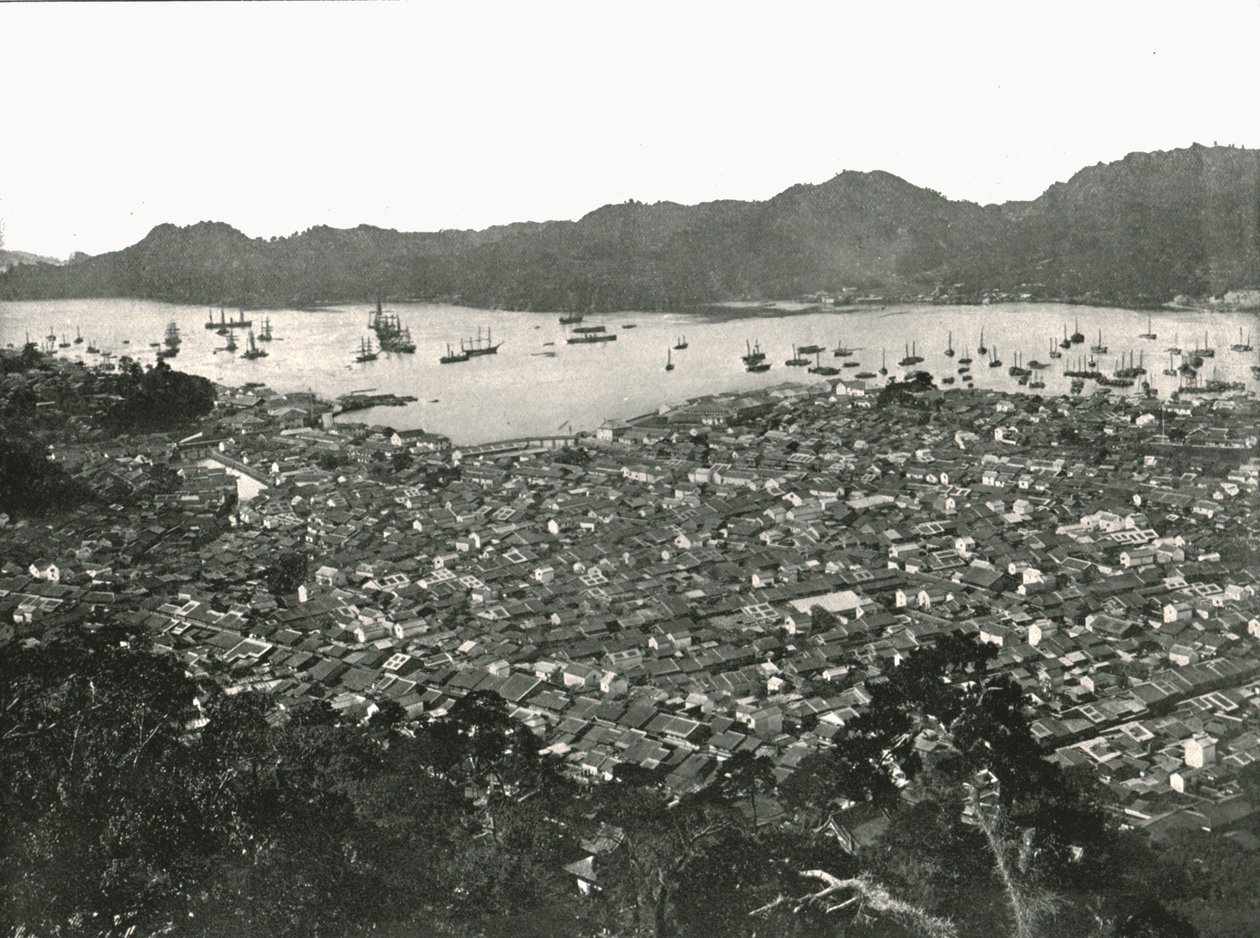 Panoramablick auf die Stadt, Nagasaki, Japan, 1895 von Unbekannt