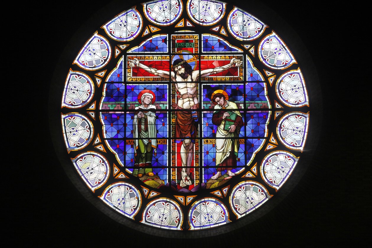 Paris, Frankreich. Kirche Notre-Dame-du-Rosaire. Glasfenster, Paris, Frankreich von Unbekannt