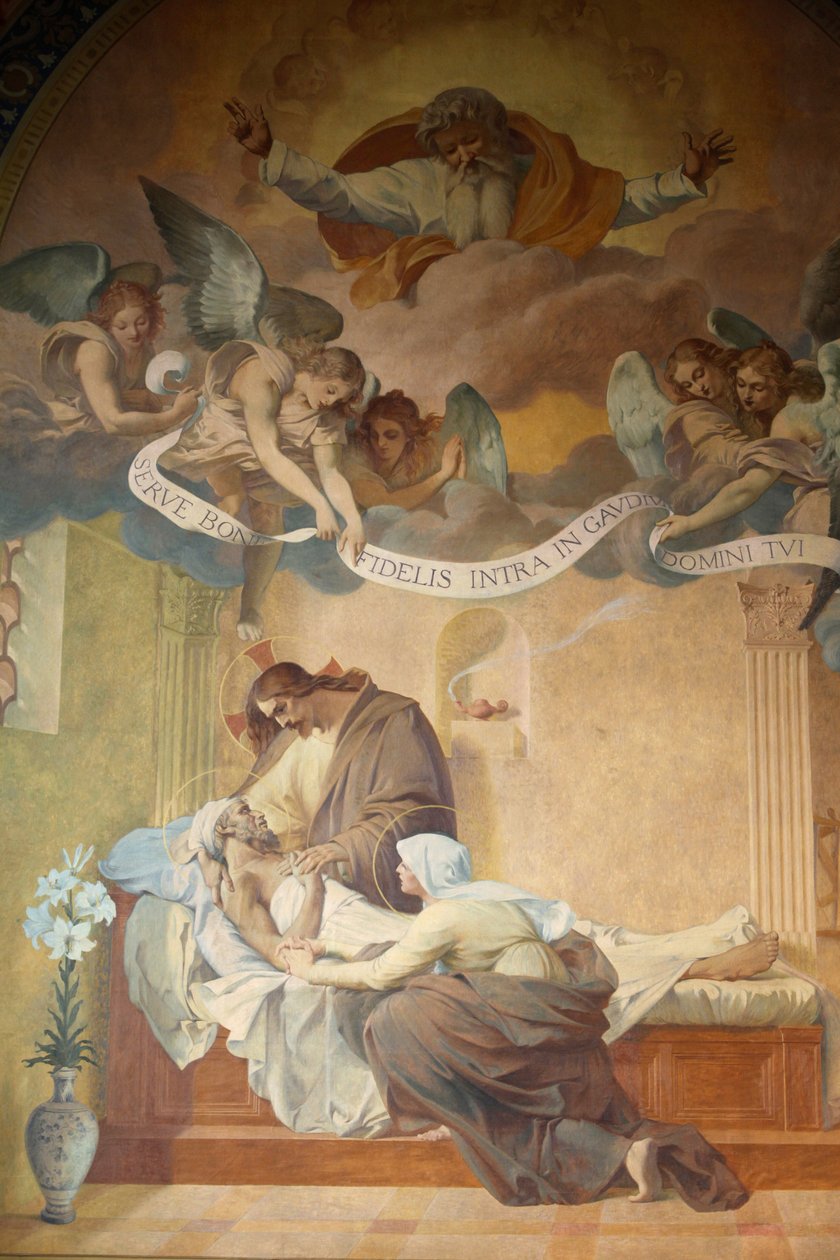Paris, Frankreich Kirche Saint-Francois-Xavier Gemälde: Tod des Heiligen Joseph von Henri Pinta (1915), Paris, Frankreich von Unbekannt