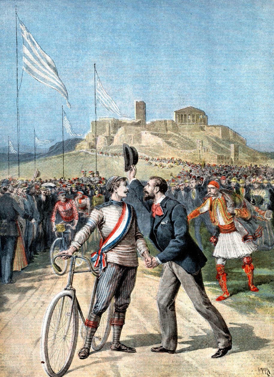 Paul Masson, Gewinner eines Radrennens bei den Olympischen Spielen, Athen, 1896 von Unbekannt