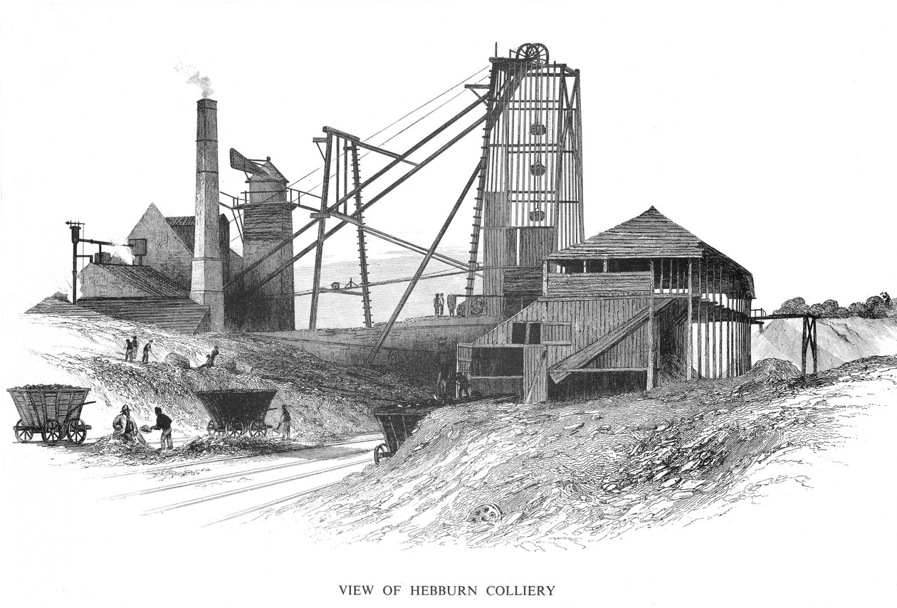 Schachtanlage bei Hebburn Colliery, Newcastle-upon-Tyne, 1860 von Unbekannt
